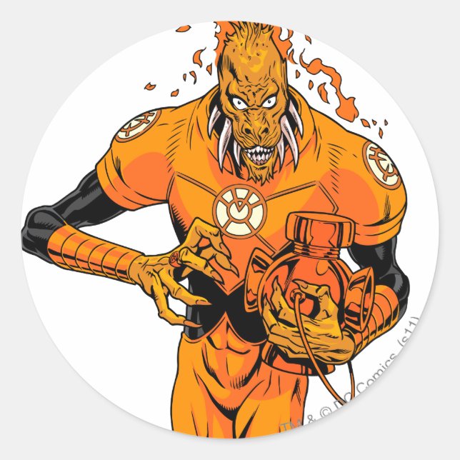 Pegatina Redonda Larfleeze - Agente Naranja 4 (Anverso)