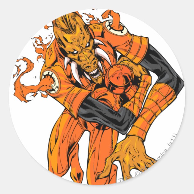 Pegatina Redonda Larfleeze - Agente Naranja 7 (Anverso)