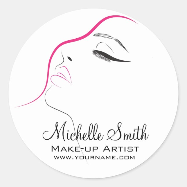 Pegatina Redonda Larga pestañas eyelinis Extensiones Lash Pink Blac (Anverso)