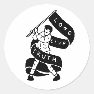 Pegatina Redonda Larga vida a la verdad