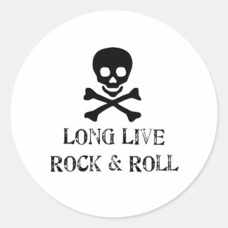 Pegatina Redonda Larga vida al rock & Roll