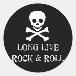 Pegatina Redonda Larga vida al rock & Roll