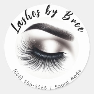 Pegatina Redonda Larga Wispy Eyelashes Largos Extensiones Belleza