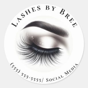 Pegatina Redonda Larga Wispy Eyelashes Largos Extensiones Belleza