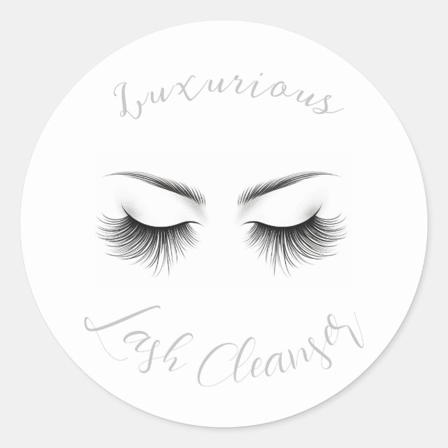 Pegatina Redonda Largos latigazos Extensiones Eyelash Belleza (Anverso)