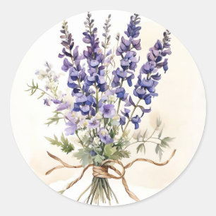 Pegatina Redonda Larkspur Romántico