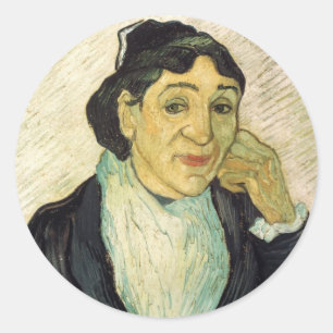 Pegatina Redonda L'Arlesiana (Señora Ginoux) por Vincent van Gogh
