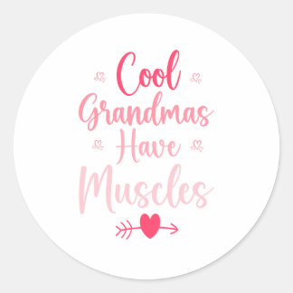 Pegatina Redonda Las Abuelas Geniales Tienen Músculos