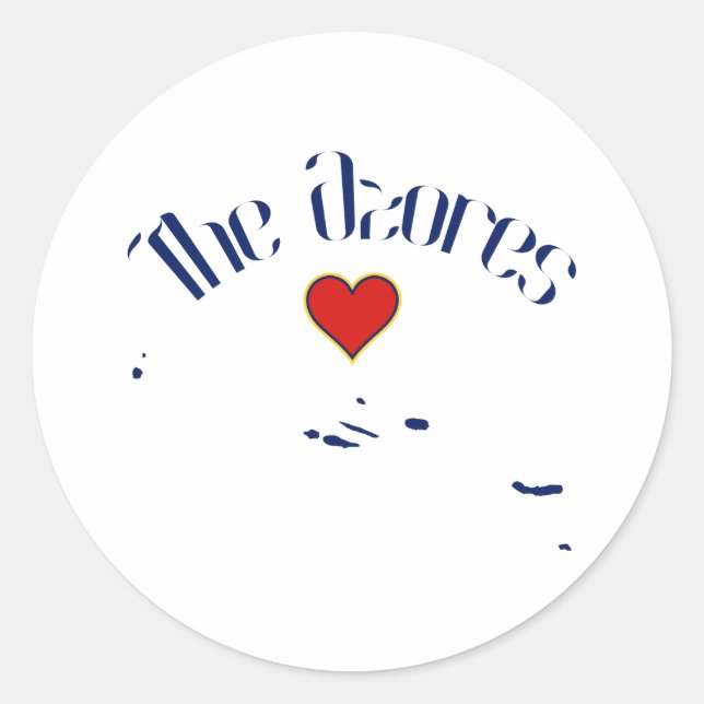 Pegatina Redonda Las Azores (Anverso)