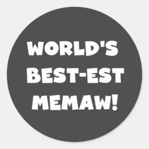 Pegatina Redonda Las camisetas blancas y negras mejor memaw del mun