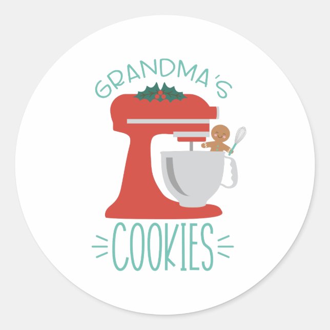 Pegatina Redonda Las cookies de Grandmas (Anverso)