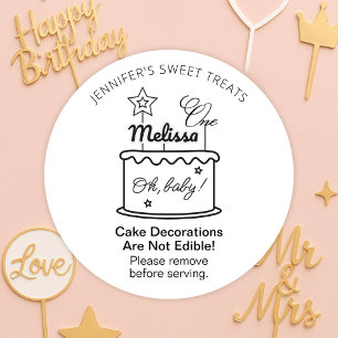 Pegatina Redonda Las Decoraciones Incomestibles De Pastel No Comen 