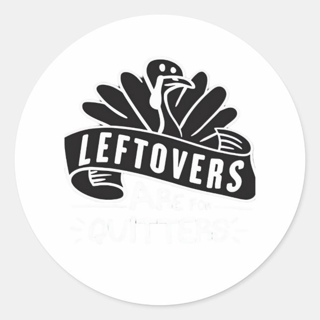 Pegatina Redonda Las Divertidas Leftovers De Acción De Gracias Son  (Anverso)