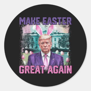 Pegatina Redonda Las divertidas ocurrencias de Semana Santa Trump h