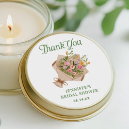 Pegatina Redonda Las duchas de novias en el mercado de los granjero