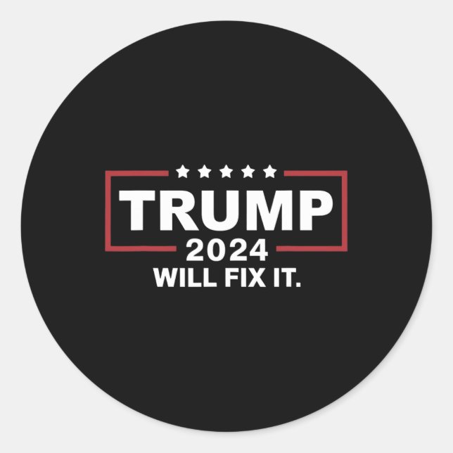 Pegatina Redonda Las elecciones de Trump 2024 arreglarán su diseño  (Anverso)