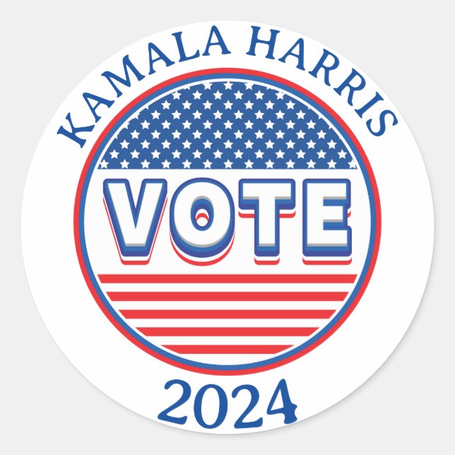 Pegatina Redonda Las estrellas y las franjas votan EE.UU. - Eleccio (Anverso)