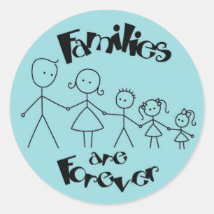 Pegatina Redonda Las familias están para siempre