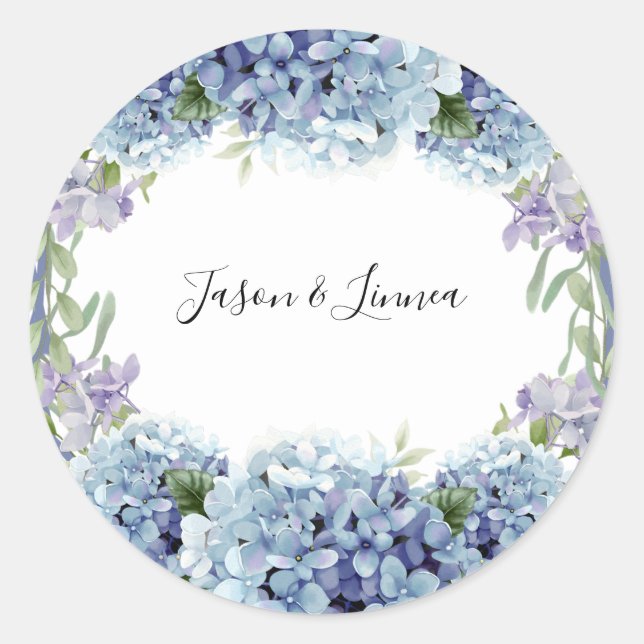 Pegatina Redonda Las Flores Olvidantes De Las Flores De Agua Elegan (Anverso)