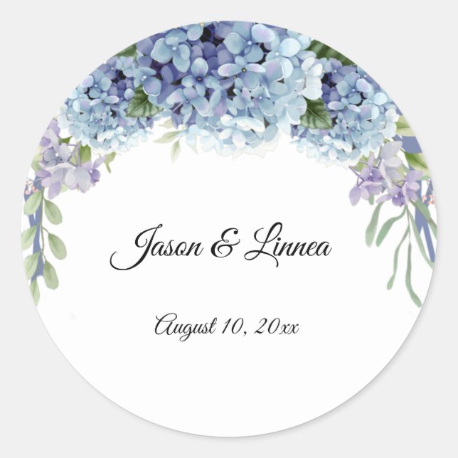 Pegatina Redonda Las Flores Olvidantes De Las Flores De Agua Elegan (Anverso)