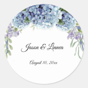 Pegatina Redonda Las Flores Olvidantes De Las Flores De Agua Elegan