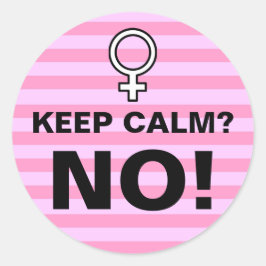 Pegatina Redonda Las franjas rosadas mantienen la calma No