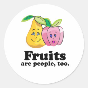 Pegatina Redonda Las frutas también son personas