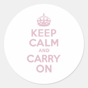 Pegatina Redonda Las letras rosas mantienen la calma y continúan
