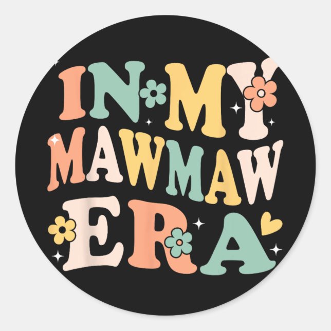 Pegatina Redonda Las madres retro sarcásticas divertidas de la era  (Anverso)