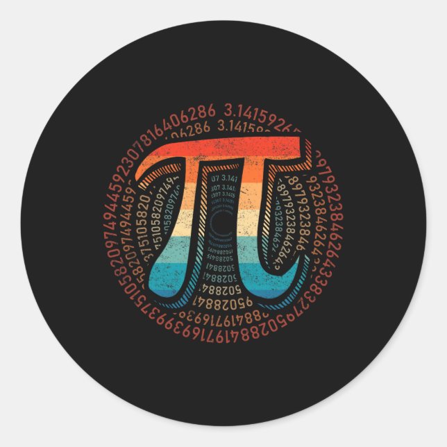 Pegatina Redonda Las Matemáticas Son Simples, Como El Profesor De P (Anverso)