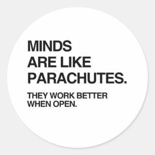 Pegatina Redonda LAS MENTES SON COMO PARACAÍDAS.png