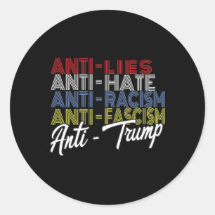 Pegatina Redonda Las mentiras de odio contra Trump y el fascismo re