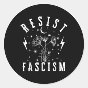 Pegatina Redonda Las Mentiras De Odio Floral Contra Trump Y El Fasc