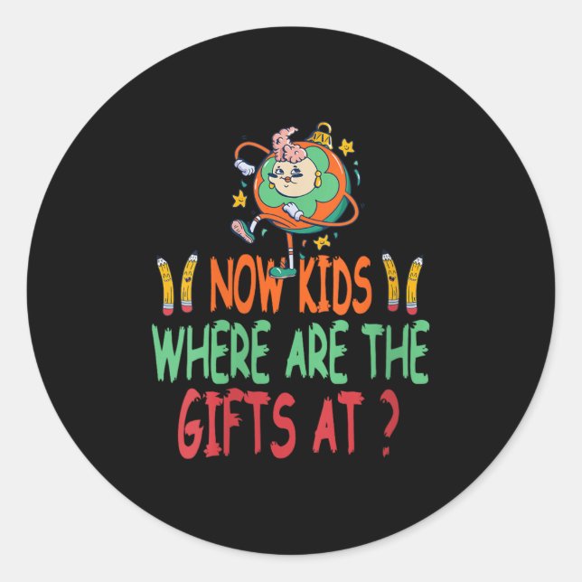 Pegatina Redonda Las Mujeres Ahora Niños Donde Están Los Sorpresas  (Anverso)