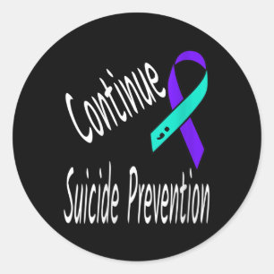 Pegatina Redonda Las mujeres continúan con el Semicolón de Prevenci
