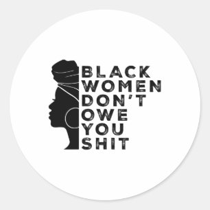 Pegatina Redonda Las mujeres negras que defienden los derechos de l