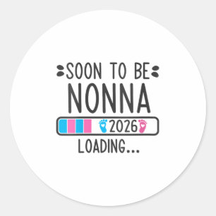 Pegatina Redonda Las Mujeres Pronto Serán Nonna 2026 Cargando Embar