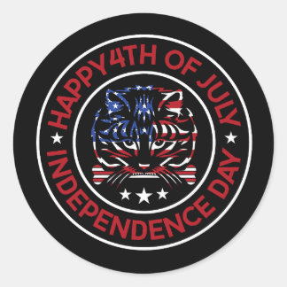 Pegatina Redonda Las palabras 4 de julio