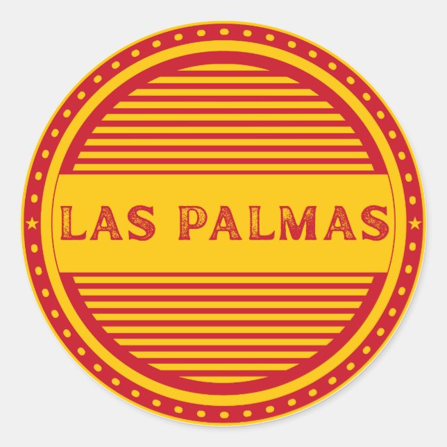 Pegatina Redonda Las Palmas City Pride Emblem – Spanish Identity (Anverso)