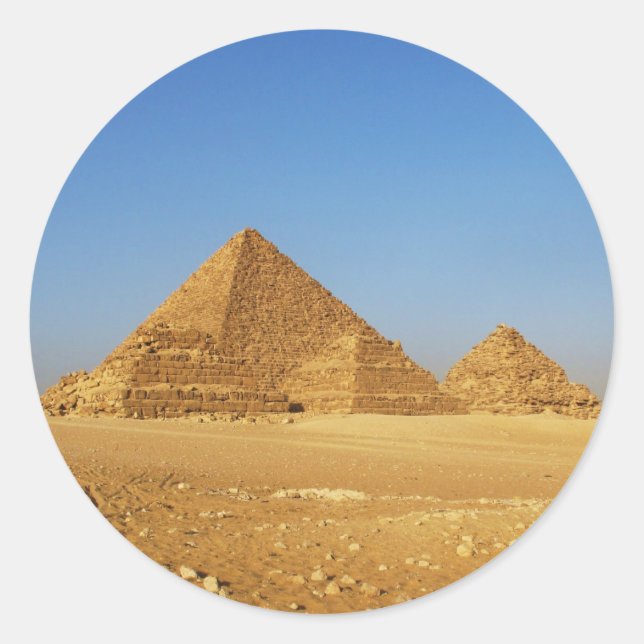 Pegatina Redonda Las pirámides egipcias (Anverso)