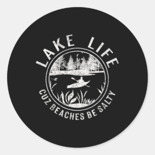 Pegatina Redonda Las playas de Women's Lake Life por estar en mal e
