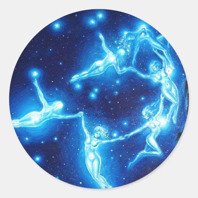 Pegatina Redonda Las Pléyades (Anverso)