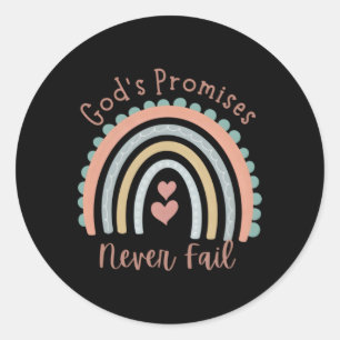 Pegatina Redonda Las Promesas De Dios Nunca Faltan A Cristo Centrad