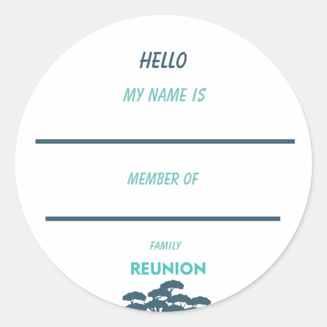 Pegatina Redonda Las raíces del amor familiar son profundas (Anverso)