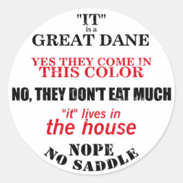 Pegatina Redonda Las respuestas del gran paseo de daneses