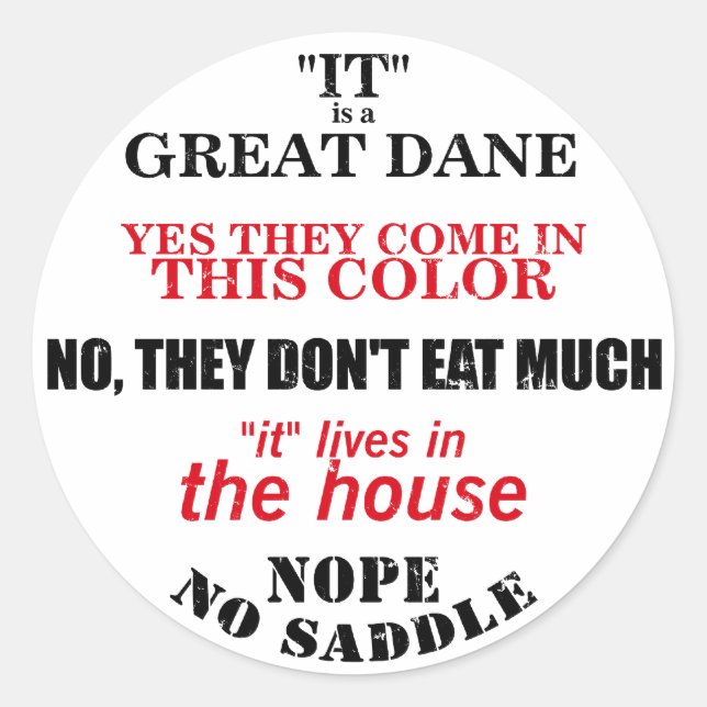 Pegatina Redonda Las respuestas del gran paseo de daneses (Anverso)