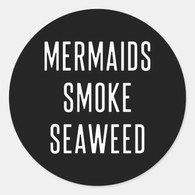 Pegatina Redonda Las sirenas ahuman algas marinas (Anverso)