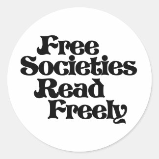 Pegatina Redonda Las sociedades libres leen libremente