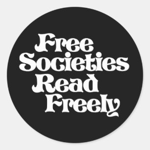 Pegatina Redonda Las sociedades libres leen libremente