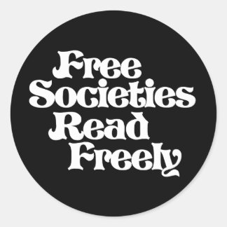 Pegatina Redonda Las sociedades libres leen libremente